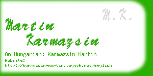 martin karmazsin business card